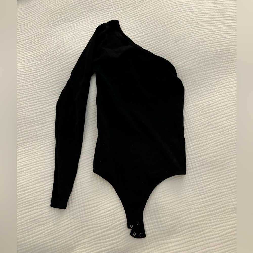 Free People One Shoulder Bodysuit - Black